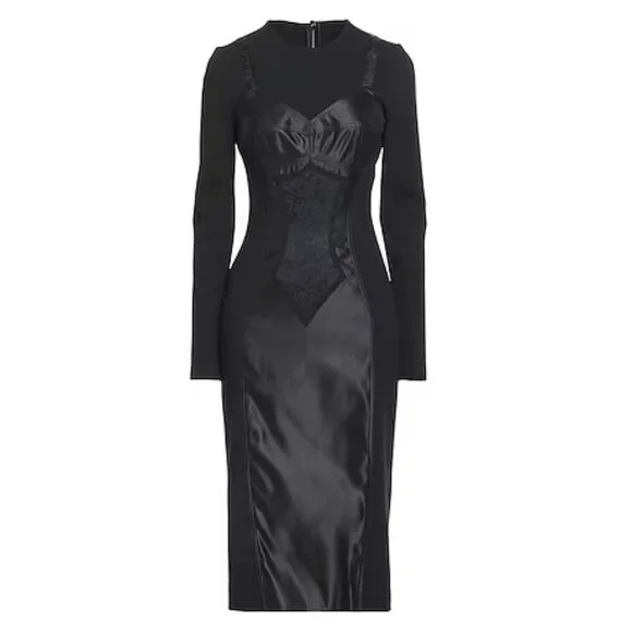 Dolce & Gabbana Black Midi Sheath Dress Made in Italy NWOT Size 36/0 - Picture 8 of 12